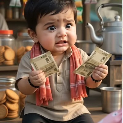 Comedy short still — a baby street vendor