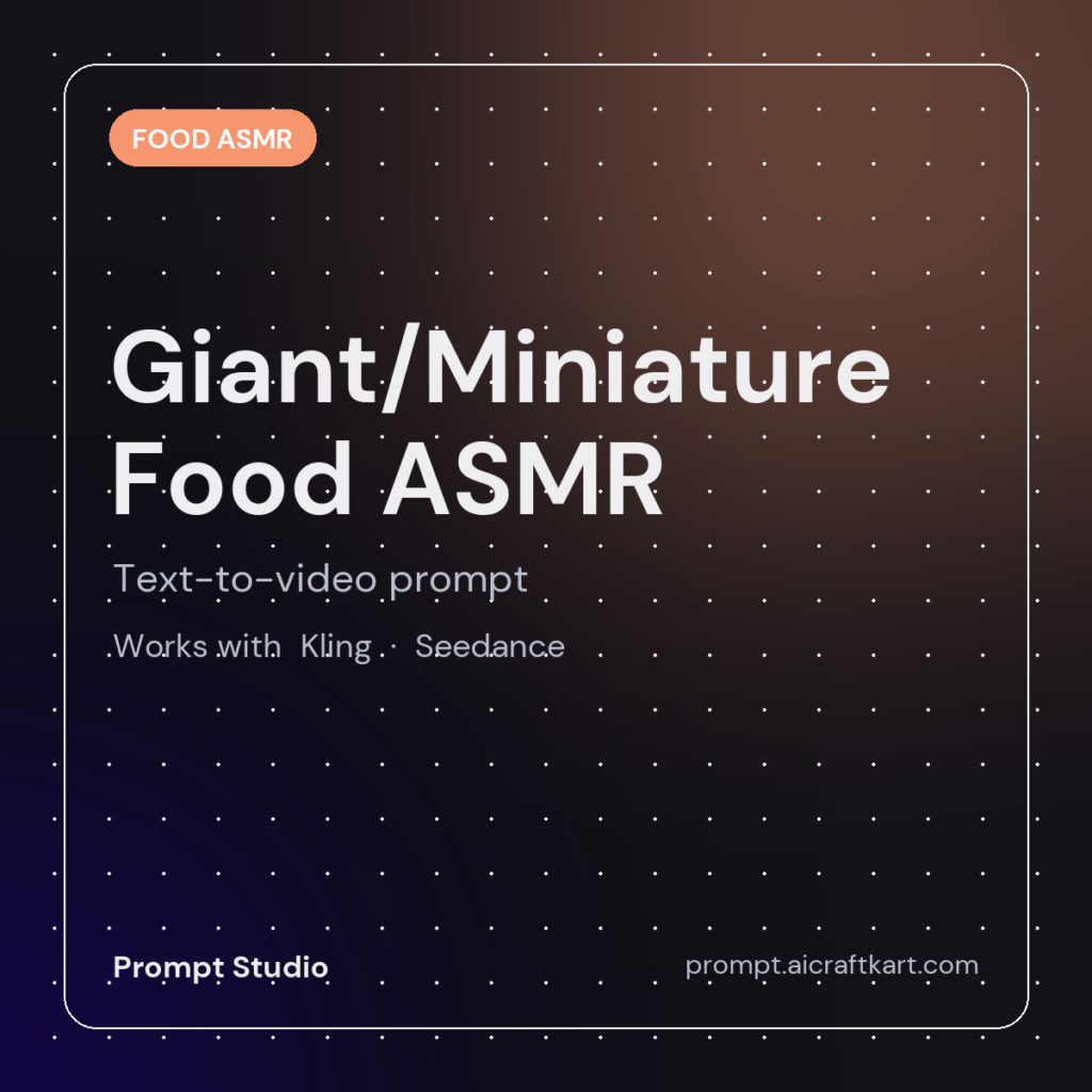 Giant/Miniature Food ASMR Generator