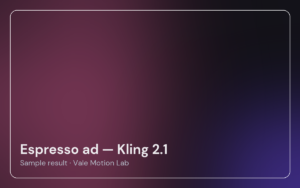 Espresso ad — Kling 2.1