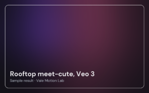 Rooftop meet-cute, Veo 3